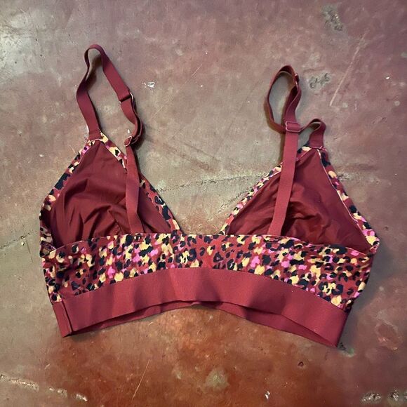 Target Cotton Comfy Bralette, Leopard Print, Size M - Picture 2 of 2